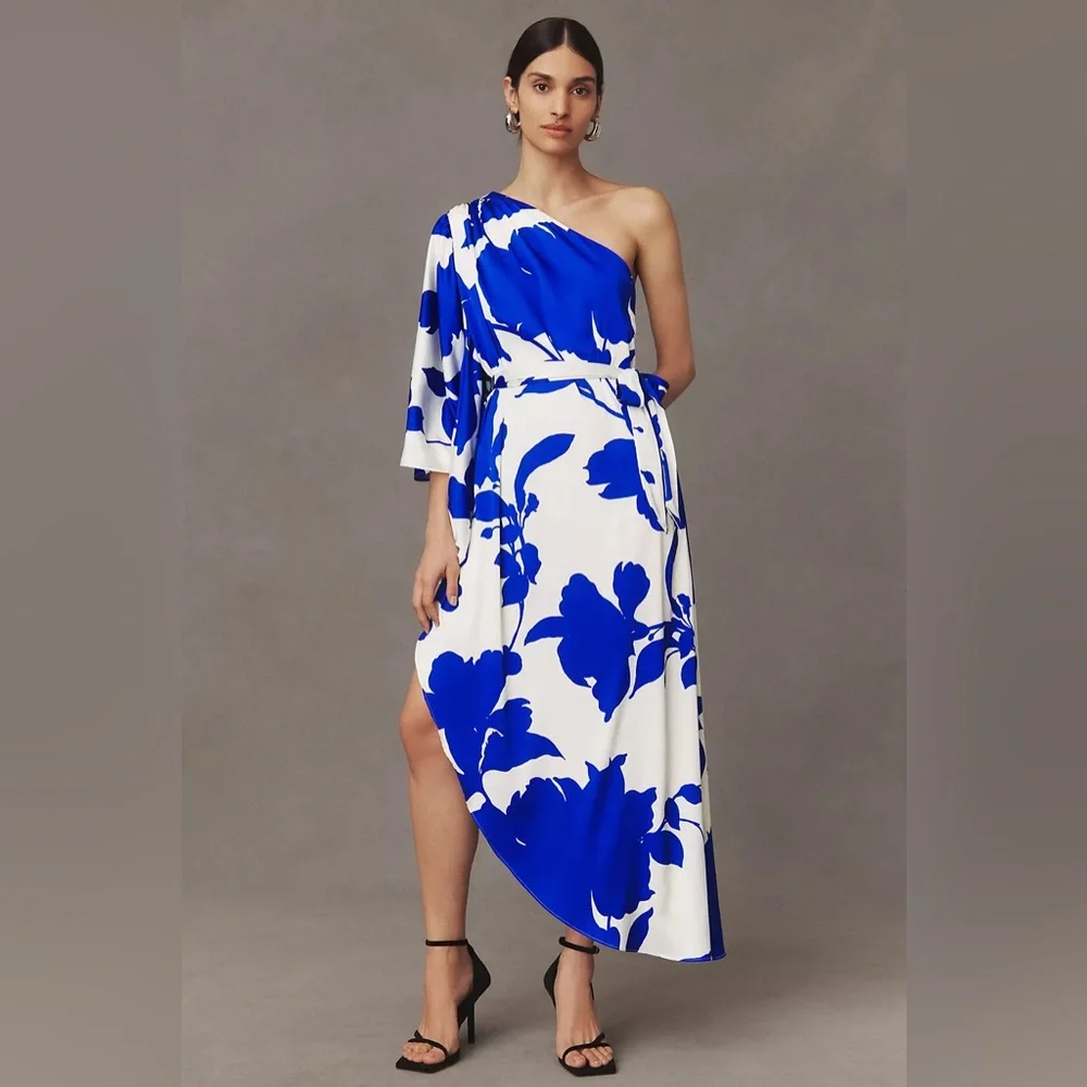 Hutch Stretch Satin One-Shoulder Maxi Dress - Picture 2 of 5